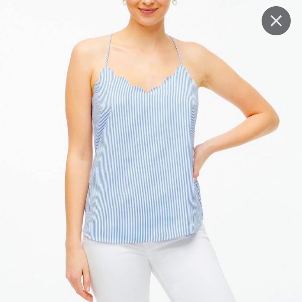 J Crew Scallop Pinstripe Camisole